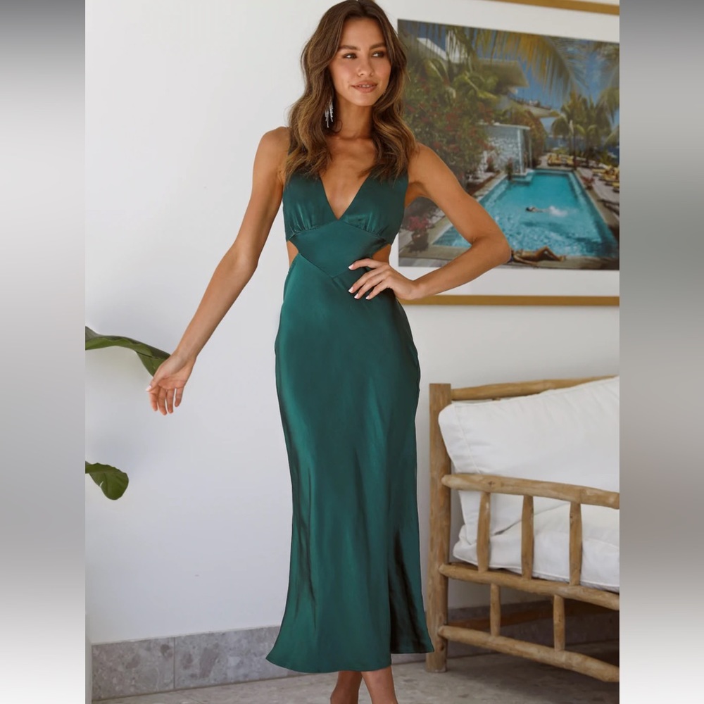 Hello Molly Midi Green Dress